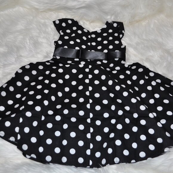 Polka Dots Dress Girl Vintage 1950s Rockabilly Sleeveles Swing A-line - Picture 7 of 8